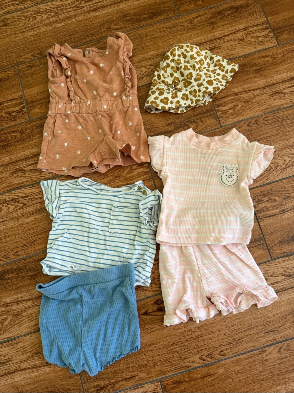 cloud island girls matching set in pink, blue, peach, cream, tan
